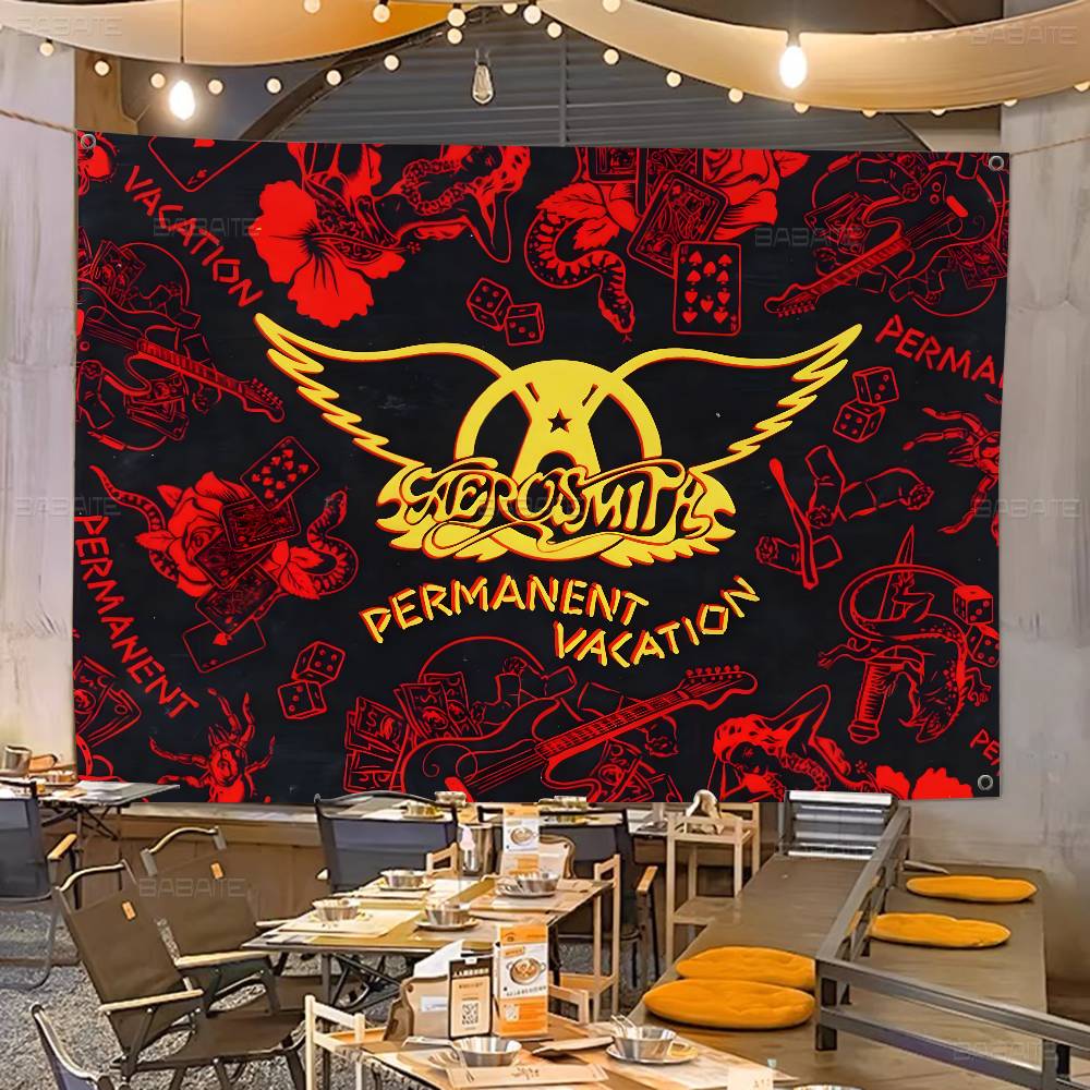 Commercial Printing Companies Usa - วงดนตรีร็อกคลาสสิก A-Aerosmith ธงโฆษณาเชิงพาณิชย์พิมพ์ลายคุณภาพสูง แบนเนอร์สำหรับงานปาร์ตี้ของบริษัท