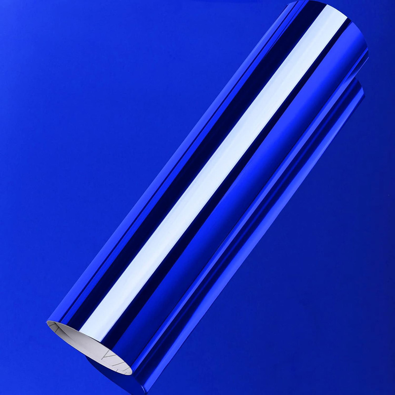 Heat Transfer Vinyl Roll - พรีเมี่ยมยืดสีฟ้า Chrome กระจกไวนิลห่อฟิล์มไวนิลม้วน Self Adhesive Decal