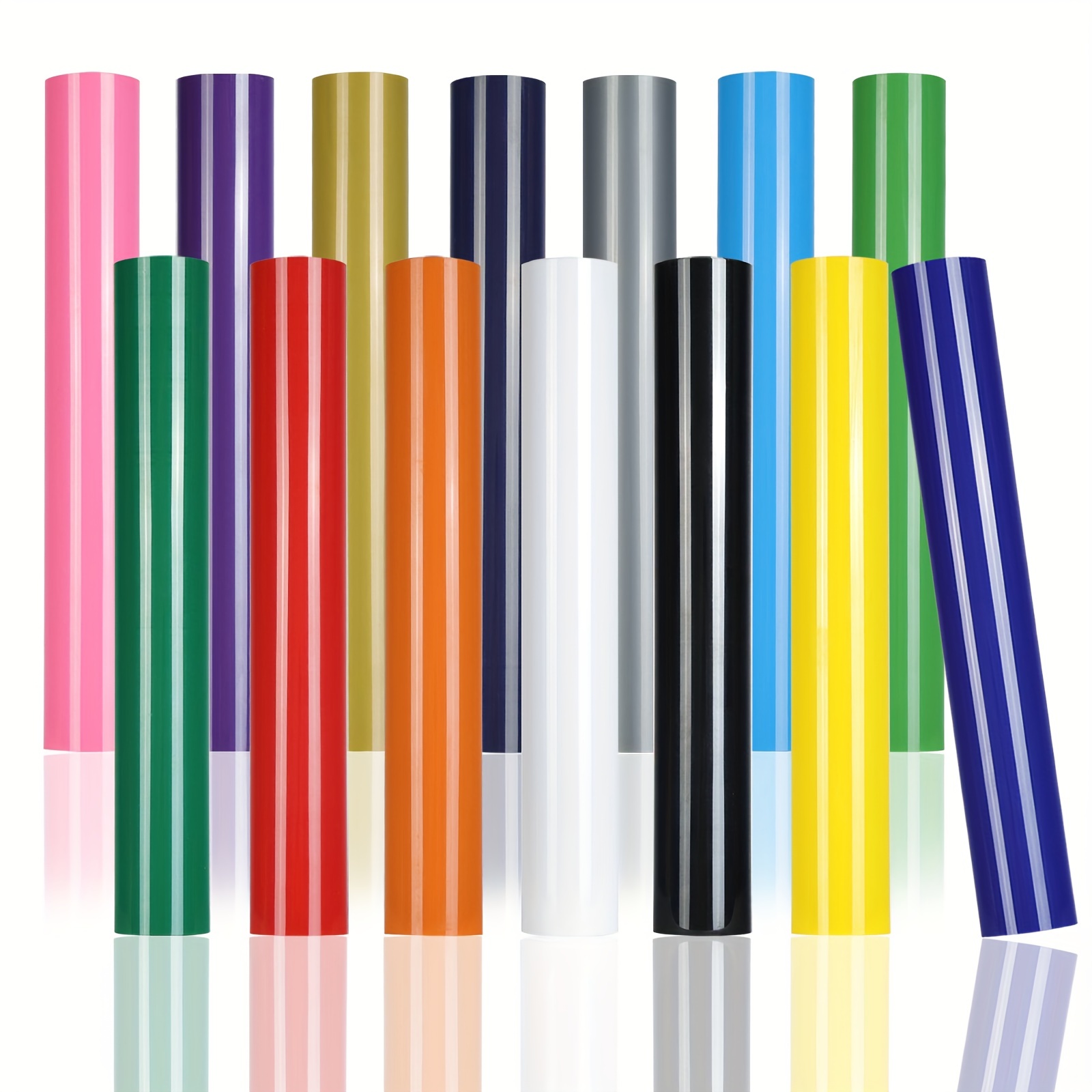 Heat Transfer Vinyl Roll - ไวนิลถ่ายโอนความร้อนแบบมีกาวในตัว 4 สี 8 ม้วน ขนาด