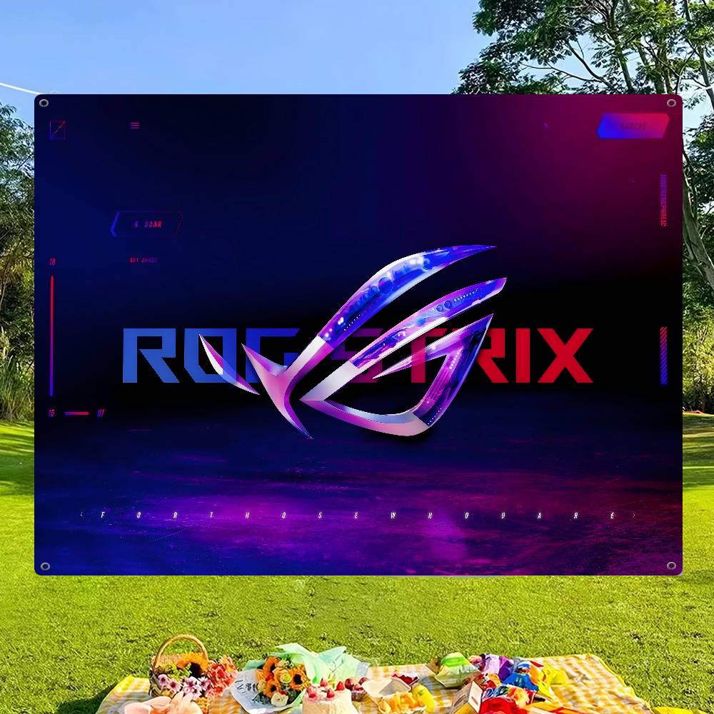 Commercial Printing Companies Usa - ธงโฆษณาเชิงพาณิชย์พิมพ์ลายโลโก้ A-AsuS-S R-ROG สำหรับงานบริษัทและงานปาร์ตี้